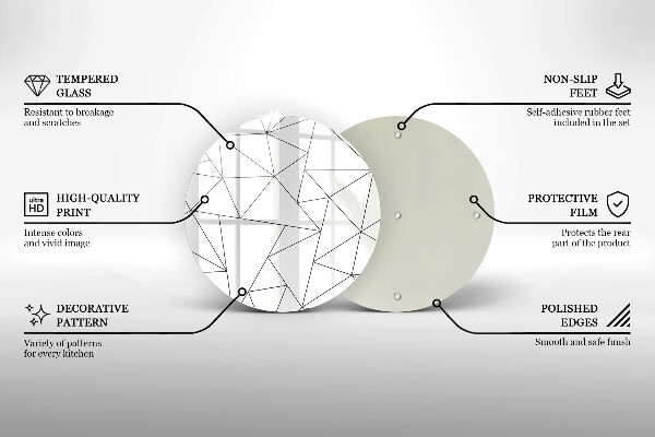 Skärbräda glas unik Vita trianglar