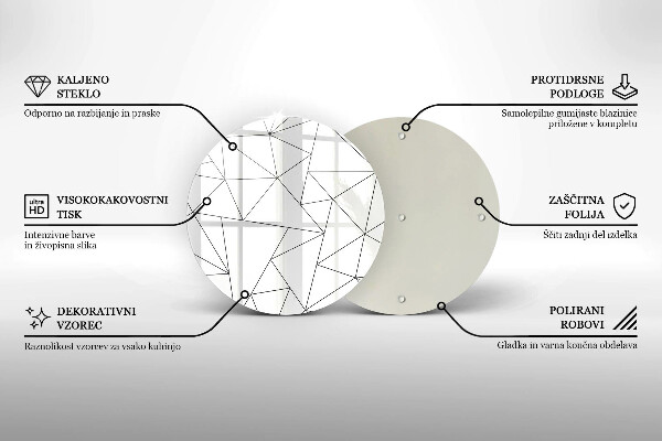 Skärbräda glas unik Vita trianglar