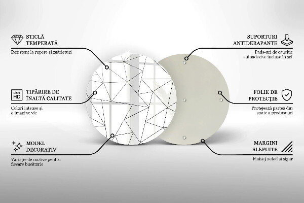 Skärbräda glas unik Vita trianglar