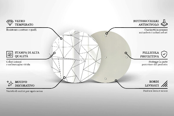 Skärbräda glas unik Vita trianglar