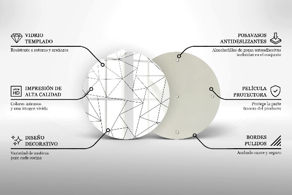 Skärbräda glas unik Vita trianglar