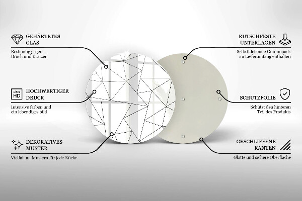 Skärbräda glas unik Vita trianglar