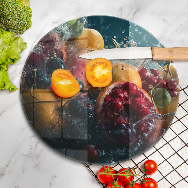 Skärbräda glas unik Frukt i vatten