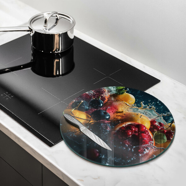 Skärbräda glas unik Frukt i vatten