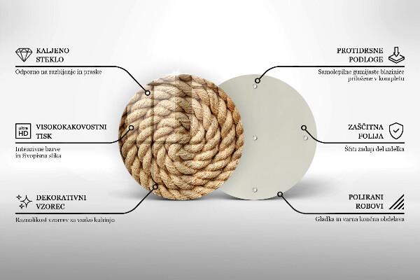 Skärbräda glas unik Tjockt rep