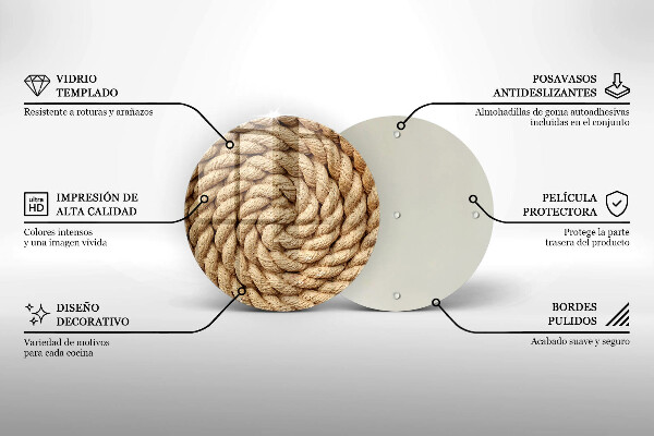 Skärbräda glas unik Tjockt rep