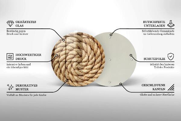 Skärbräda glas unik Tjockt rep