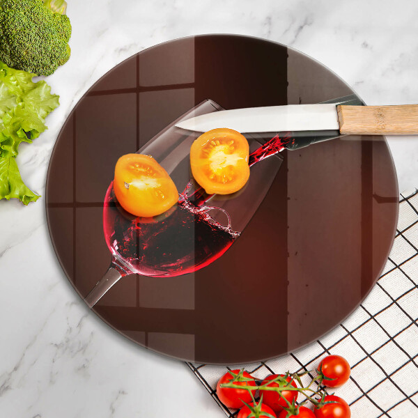 Skärbräda glas unik Ett glas vin