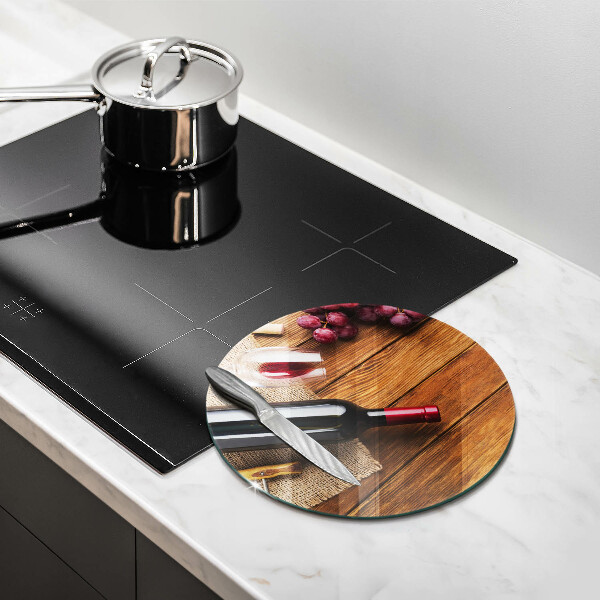 Skärbräda glas unik En flaska rött vin