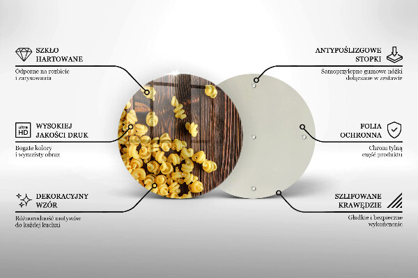 Skärbräda glas unik Pasta på bordet
