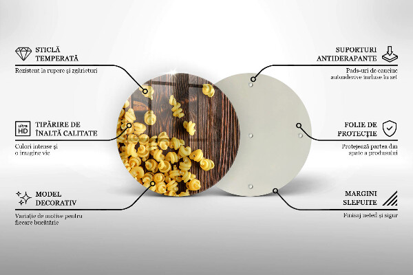 Skärbräda glas unik Pasta på bordet
