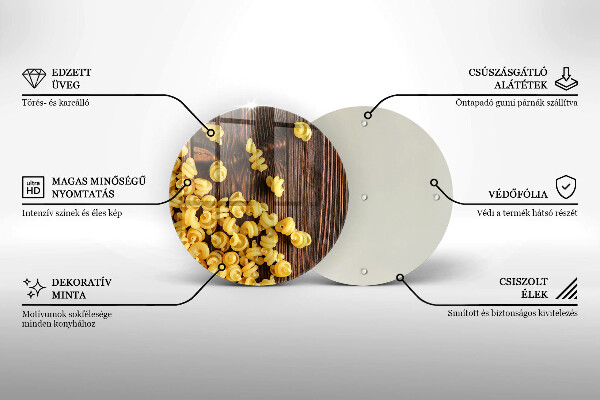 Skärbräda glas unik Pasta på bordet