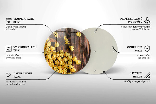 Skärbräda glas unik Pasta på bordet