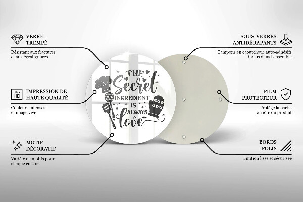 Skärbräda glas unik Inskrift, mening