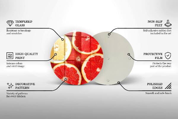 Skärbräda glas unik Grapefruktskivor