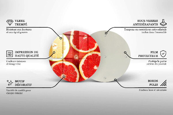 Skärbräda glas unik Grapefruktskivor