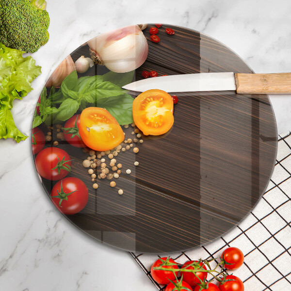 Skärbräda glas unik Grönsaker på bordet