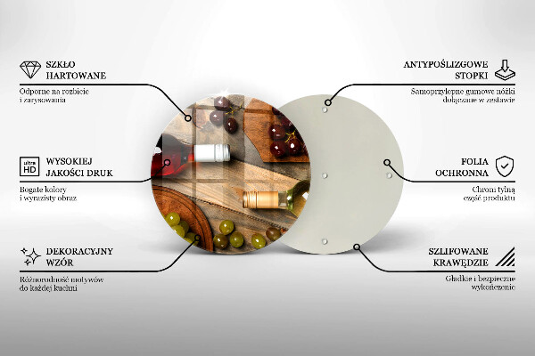 Skärbräda glas unik Vinflaskor och druvor