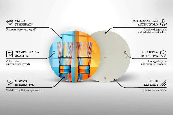 Skärbräda glas unik Två glas vatten
