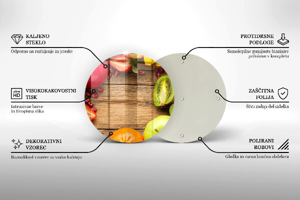 Skärbräda glas unik Färsk frukt