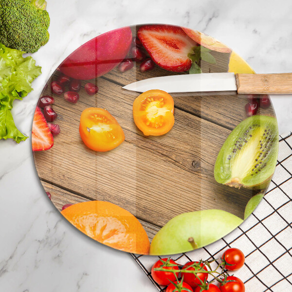 Skärbräda glas unik Färsk frukt