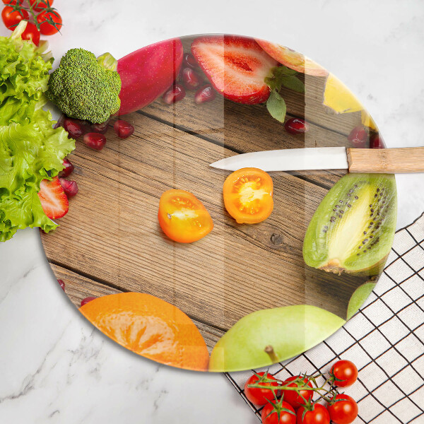 Skärbräda glas unik Färsk frukt