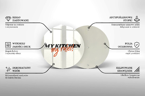Skärbräda glas unik Inskriptionen Mitt kök mina regler