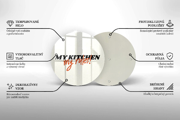 Skärbräda glas unik Inskriptionen Mitt kök mina regler