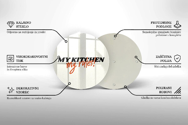 Skärbräda glas unik Inskriptionen Mitt kök mina regler