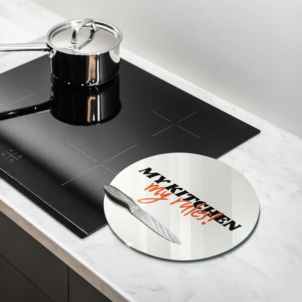 Skärbräda glas unik Inskriptionen Mitt kök mina regler