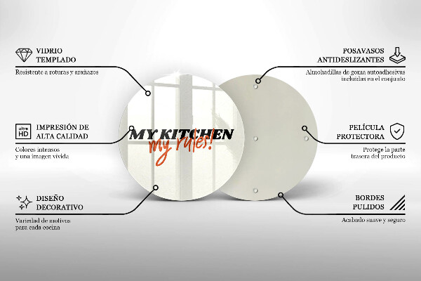 Skärbräda glas unik Inskriptionen Mitt kök mina regler