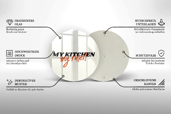 Skärbräda glas unik Inskriptionen Mitt kök mina regler