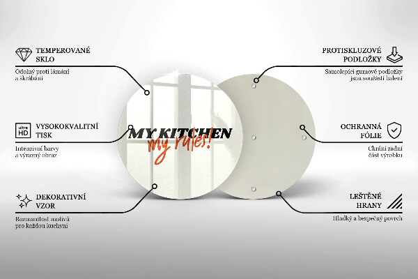Skärbräda glas unik Inskriptionen Mitt kök mina regler