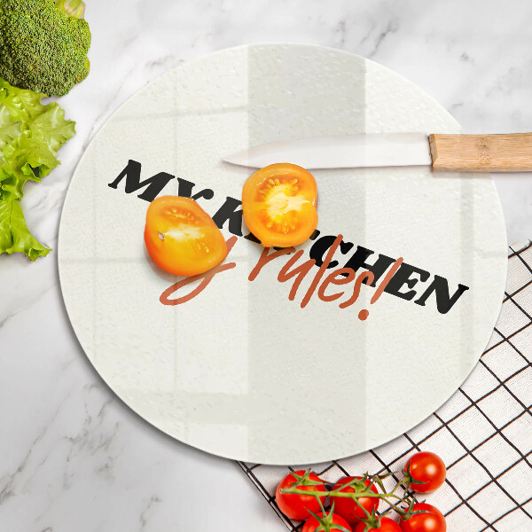 Skärbräda glas unik Inskriptionen Mitt kök mina regler