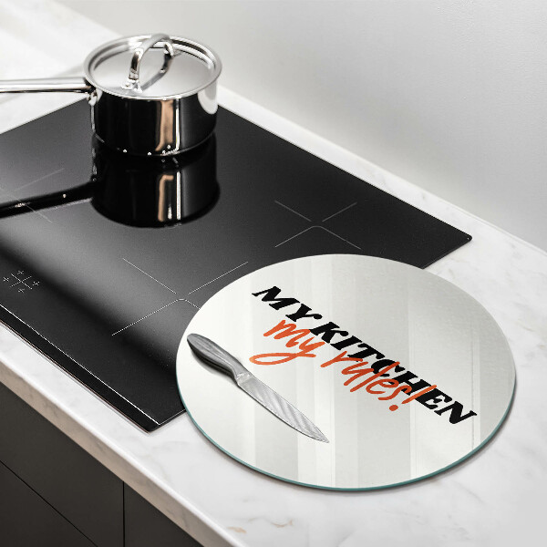 Skärbräda glas unik Inskriptionen Mitt kök mina regler