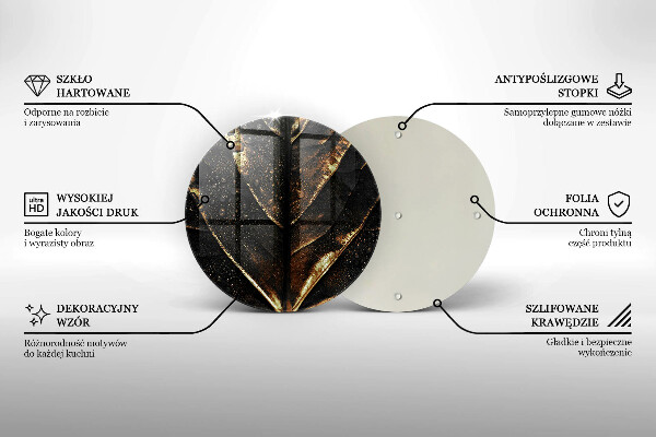 Skärbräda glas unik Bladguld