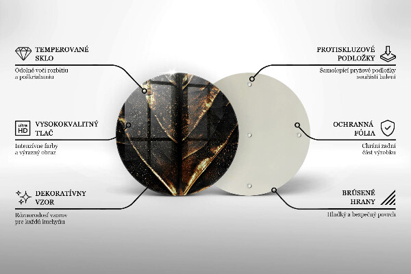 Skärbräda glas unik Bladguld