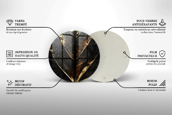 Skärbräda glas unik Bladguld