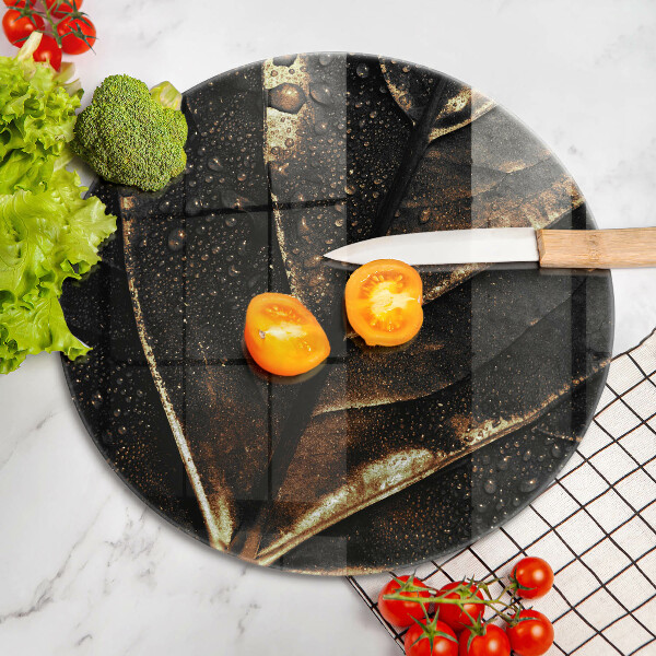 Skärbräda glas unik Bladguld