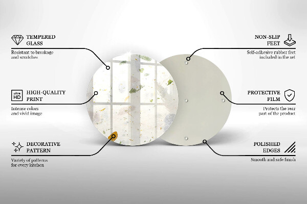 Skärbräda glas unik Fallande löv