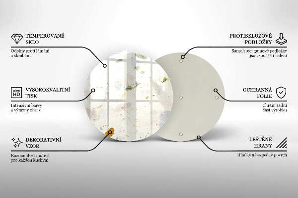 Skärbräda glas unik Fallande löv