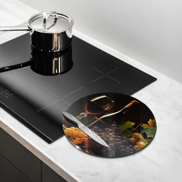 Skärbräda glas unik Glas vin och druvor