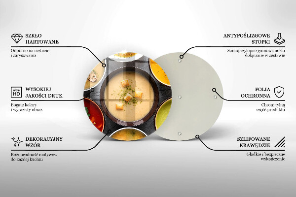Skärbräda glas unik Färgglada soppor