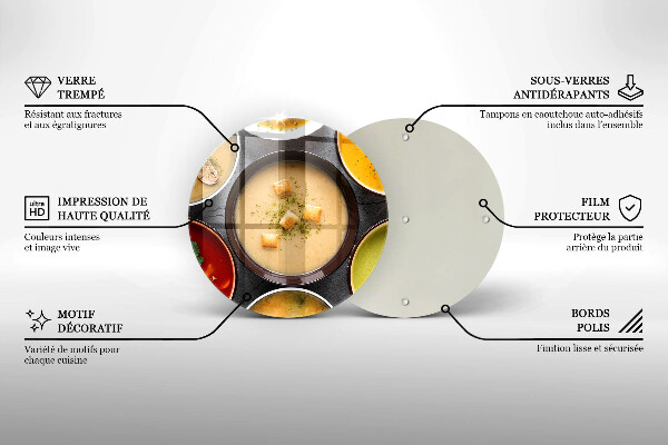 Skärbräda glas unik Färgglada soppor