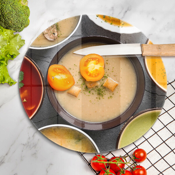 Skärbräda glas unik Färgglada soppor