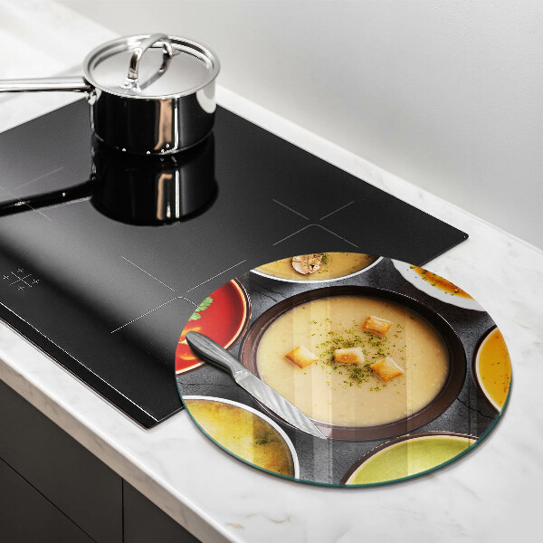 Skärbräda glas unik Färgglada soppor