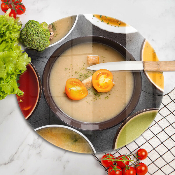 Skärbräda glas unik Färgglada soppor