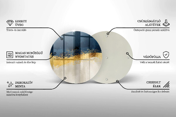 Skärbräda glas unik Guld abstraktion