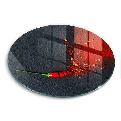 Skärbräda glas unik Chilipeppar