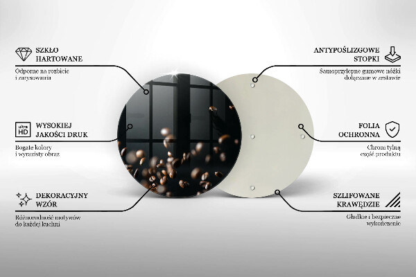 Skärbräda glas unik Fallande kaffebönor